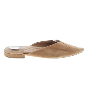 Birdies The Swan Slip-on Mules Sz 9 Tan Suede Quilted Leather Flats Womens Shoes